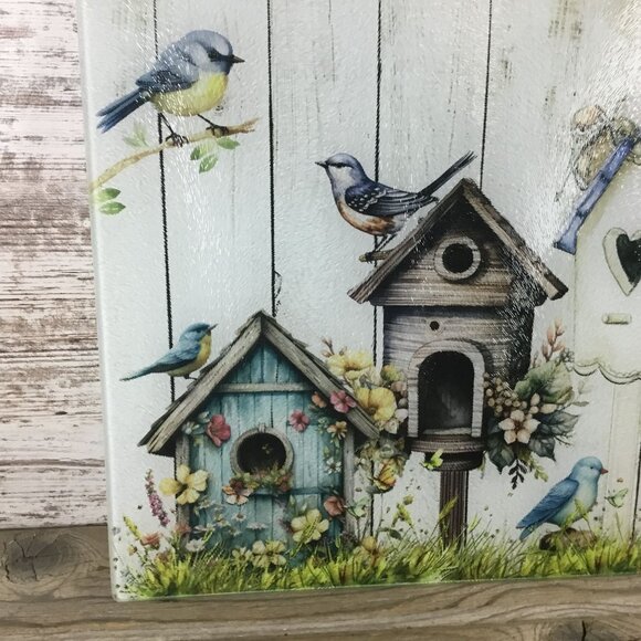 Rustic Birdhouse Glass Cutting Board - Picture 5 of 8